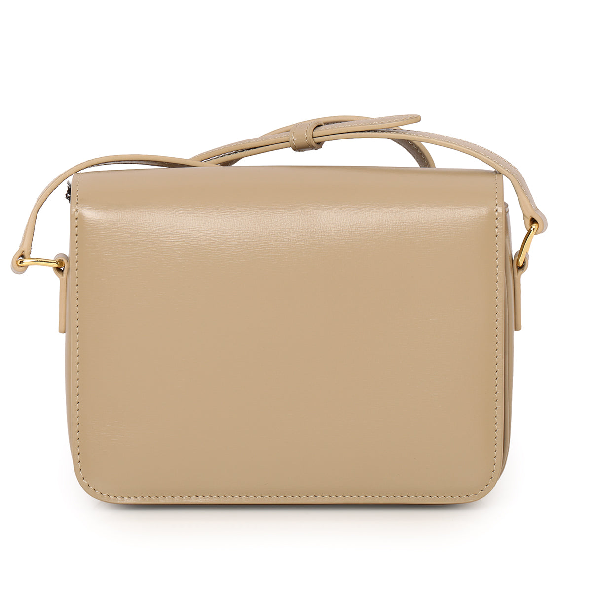 Teen Triomphe Modern Taupe Bag In Shiny Calfskin
