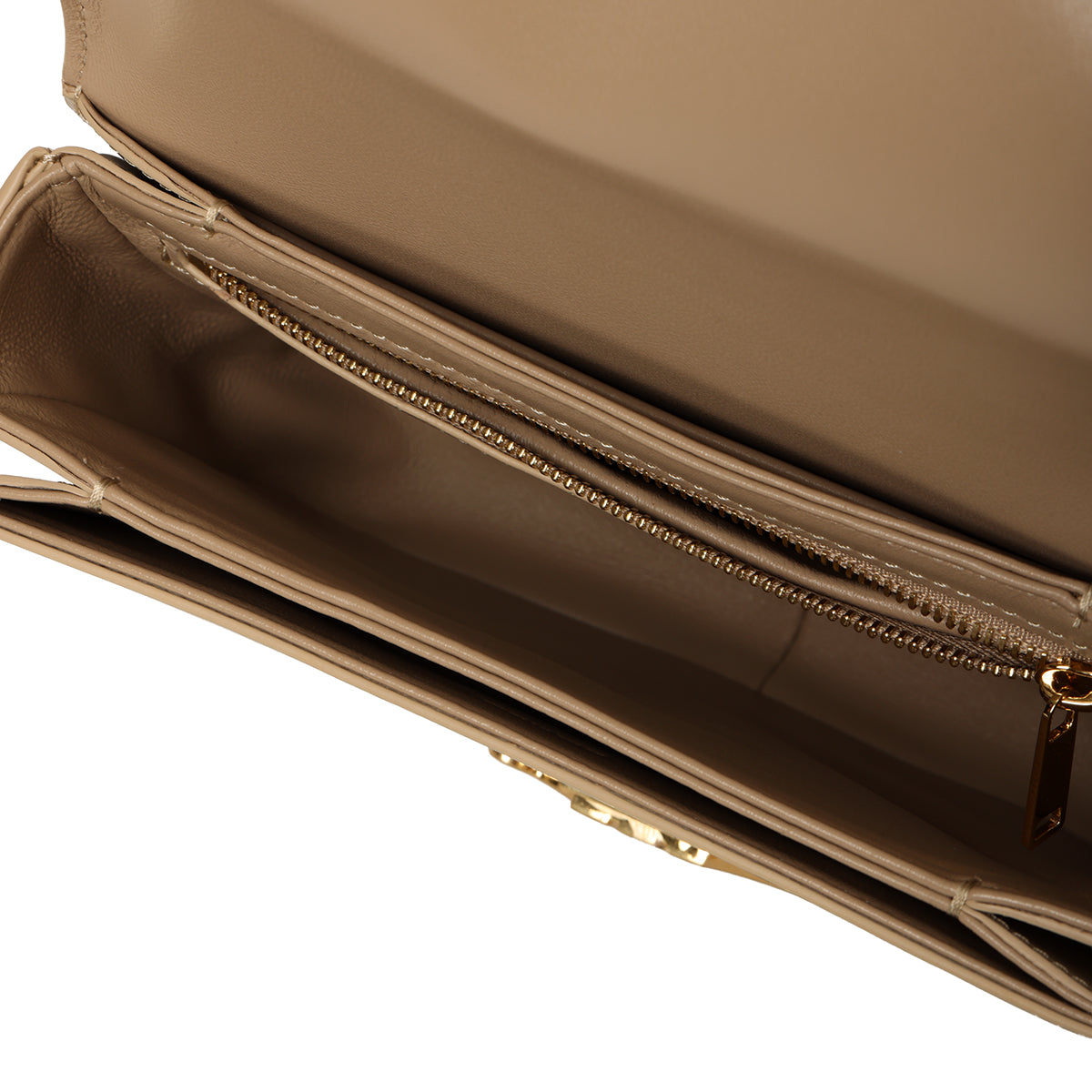 Teen Triomphe Modern Taupe Bag In Shiny Calfskin
