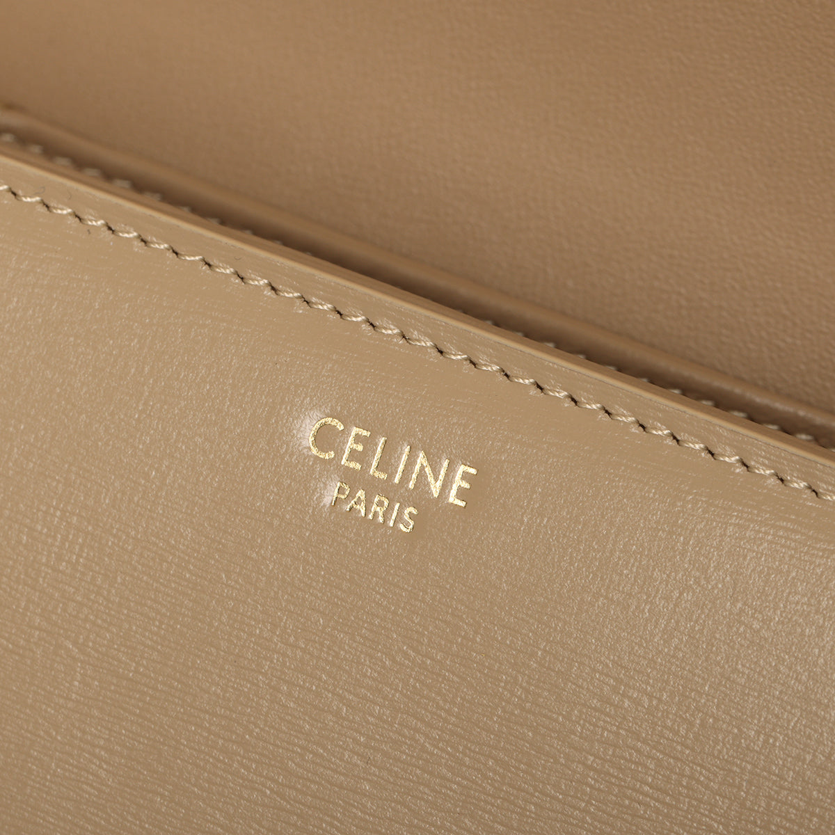 Teen Triomphe Modern Taupe Bag In Shiny Calfskin