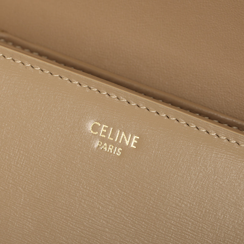 Teen Triomphe Modern Taupe Bag In Shiny Calfskin