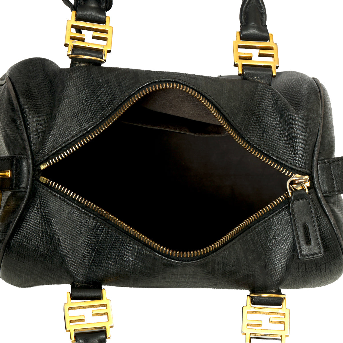 Black Zucchino Spalmati Coated Canvas Forever Bauletto Boston Bag