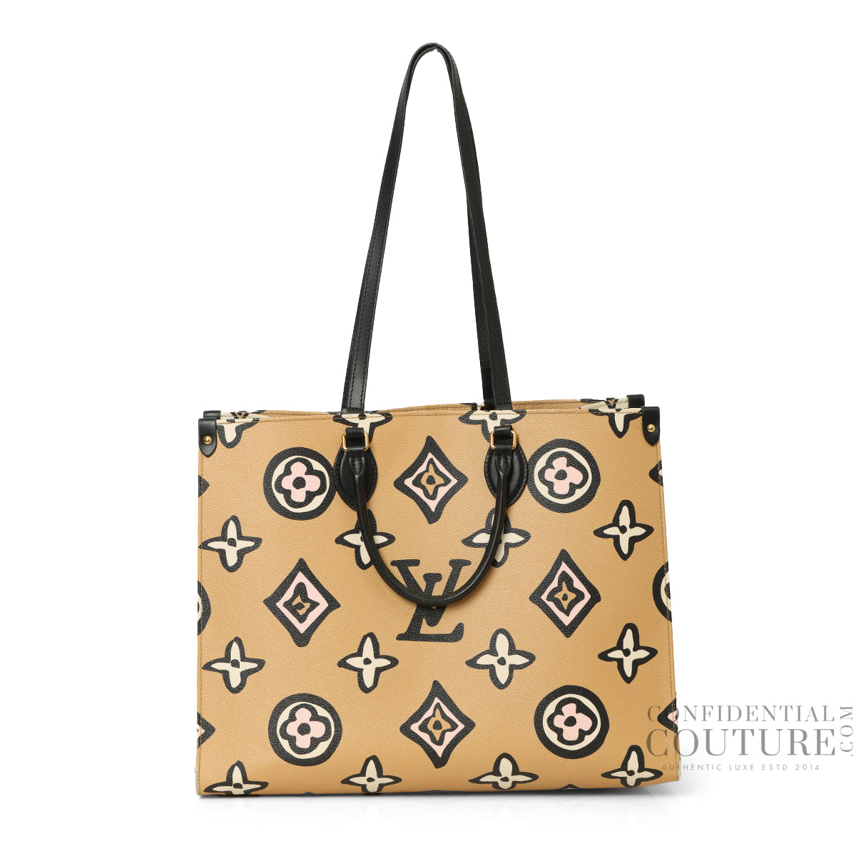 Limited Edition Creme Wild at Heart Monogram Canvas Onthego GM Bag