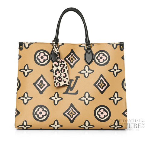 Limited Edition Creme Wild at Heart Monogram Canvas Onthego GM Bag
