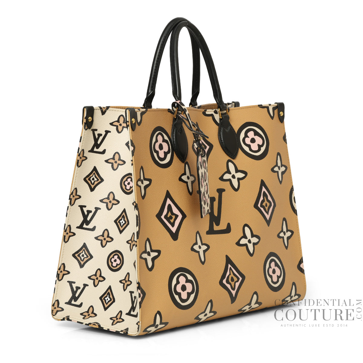 Limited Edition Creme Wild at Heart Monogram Canvas Onthego GM Bag