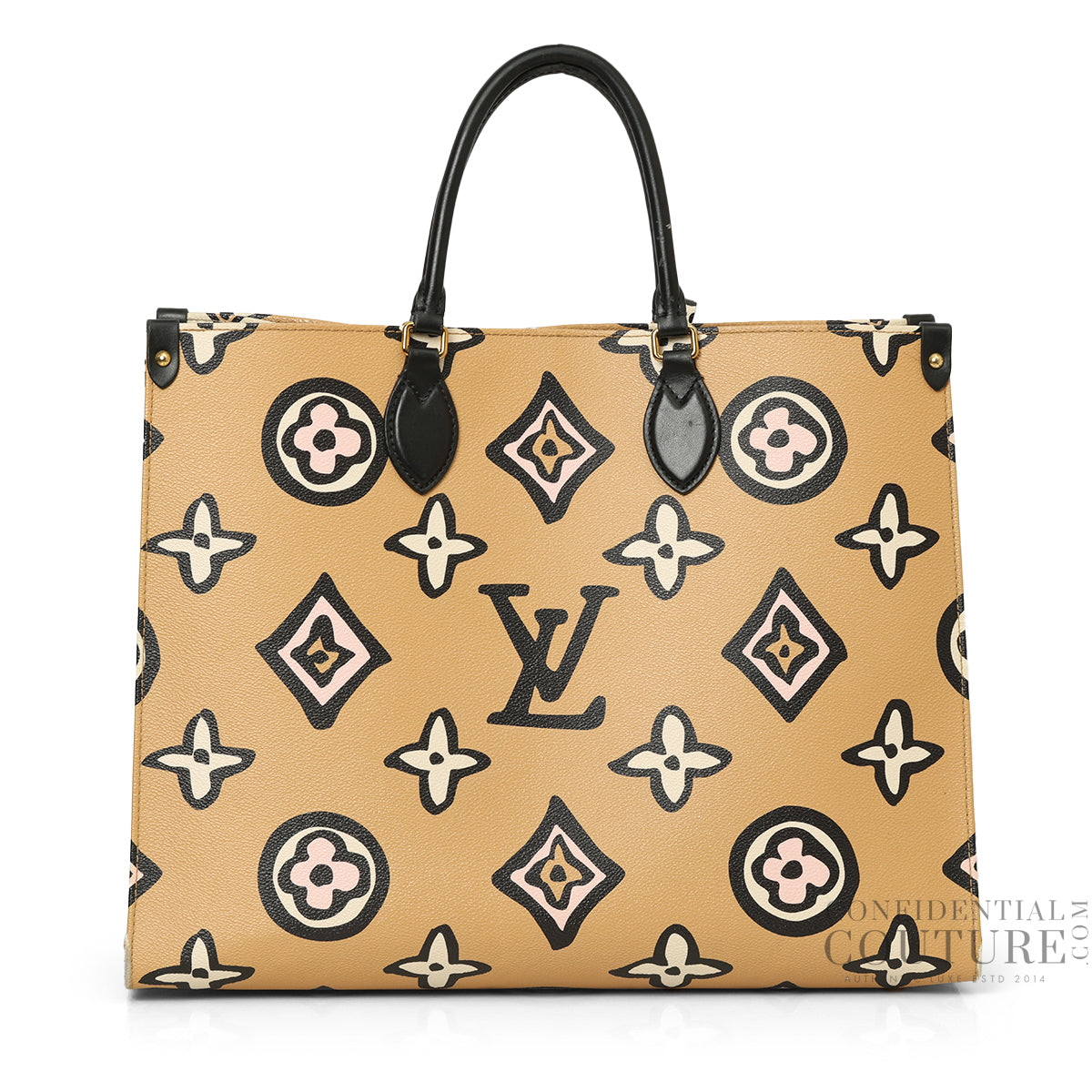 Limited Edition Creme Wild at Heart Monogram Canvas Onthego GM Bag