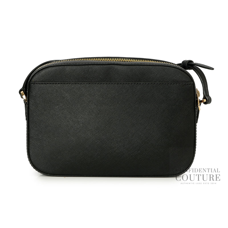Women Michael Kors Black Jet Set Large Saffiano Leather Crossbody Bag