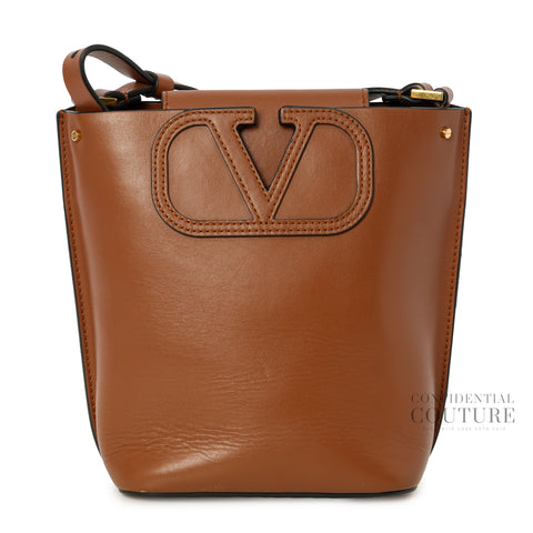 Garavani Brown Fill Me Calfskin Bucket Bag