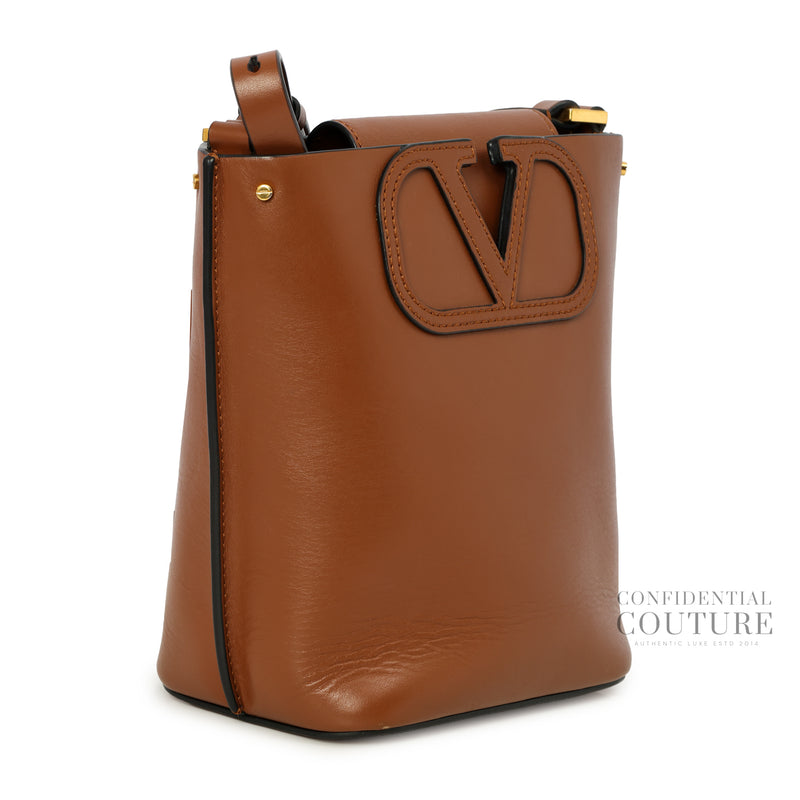 Garavani Brown Fill Me Calfskin Bucket Bag