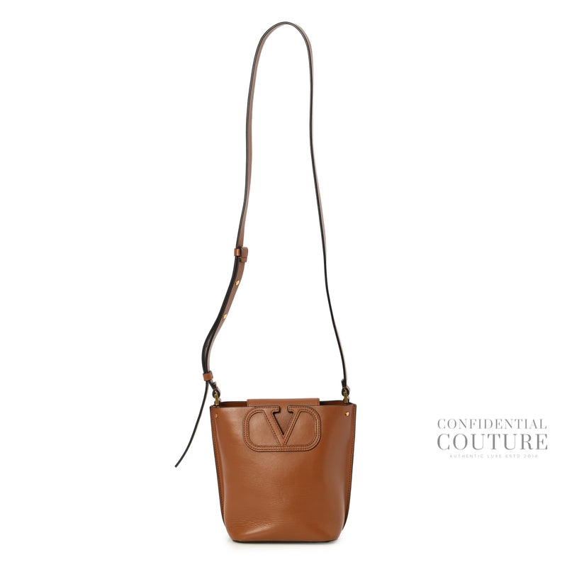 Garavani Brown Fill Me Calfskin Bucket Bag
