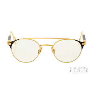 The Wordsmith II 22K Gold Plated Titanium Rim and black Glasses | Powerless Lens