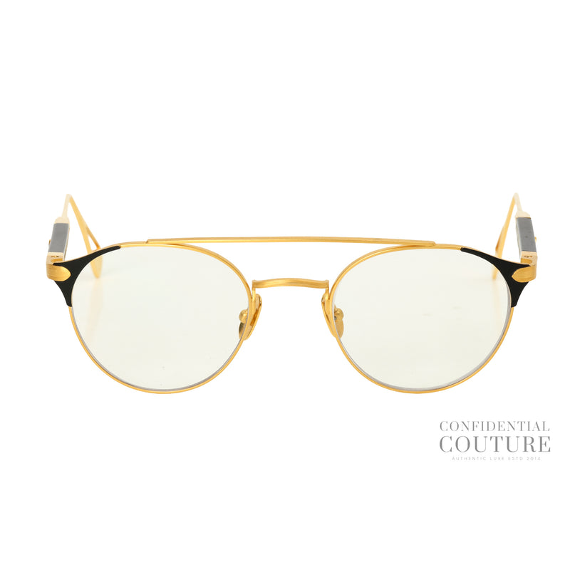 The Wordsmith II 22K Gold Plated Titanium Rim and black Glasses | Powerless Lens