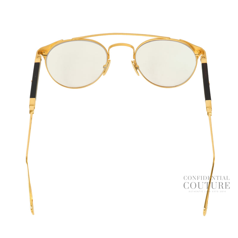 The Wordsmith II 22K Gold Plated Titanium Rim and black Glasses | Powerless Lens