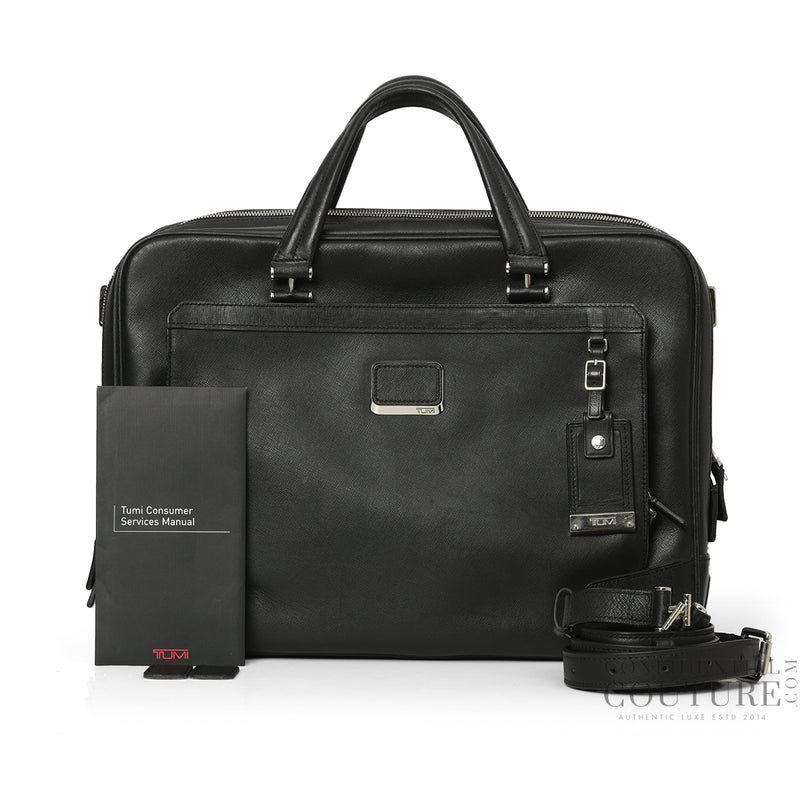 Astor Regis Black Leather Briefcase