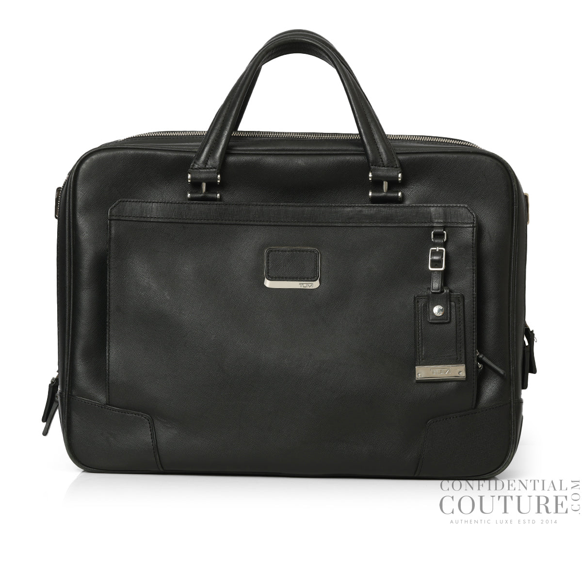 Astor Regis Black Leather Briefcase