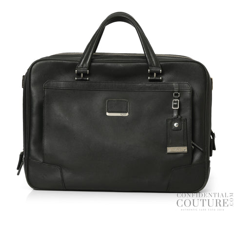 Astor Regis Black Leather Briefcase