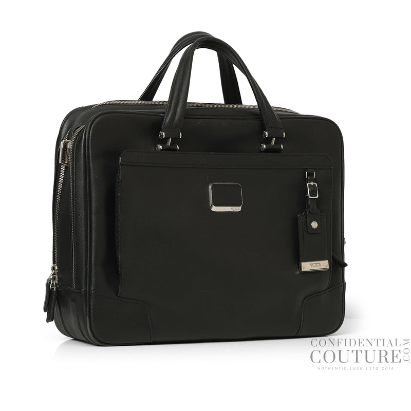 Astor Regis Black Leather Briefcase