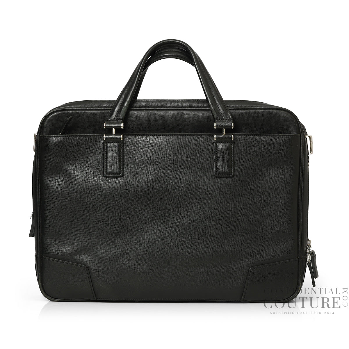 Astor Regis Black Leather Briefcase