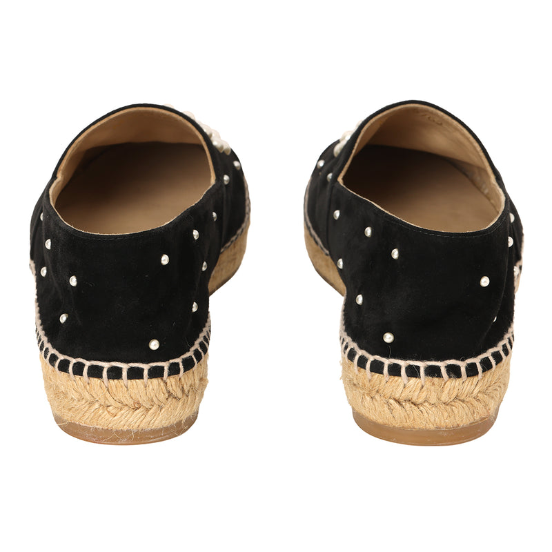 Pre-loved Chanel Espadrilles Black Pearl -Size 40
