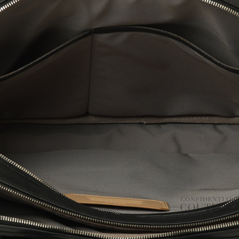 Astor Regis Black Leather Briefcase