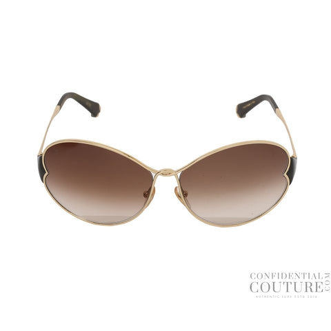 Gold Metal Frame Daisy Sunglasses-Z0262U