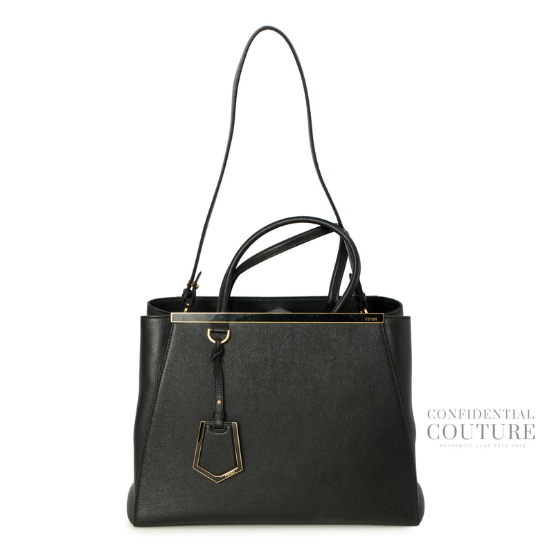Black Vitello Leather Medium 2Jours Elite Tote