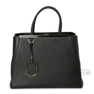 Black Vitello Leather Medium 2Jours Elite Tote