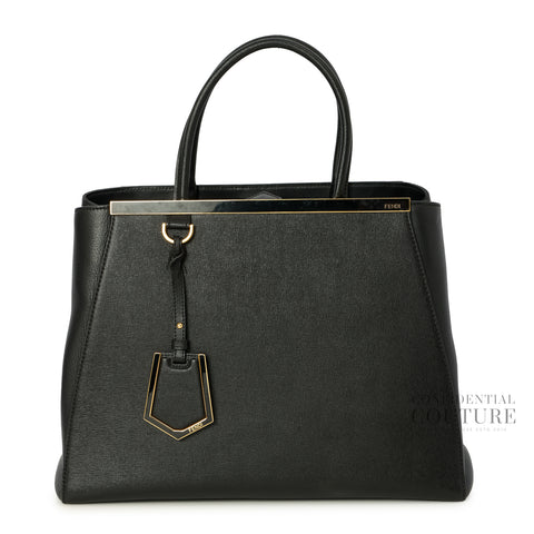 Black Vitello Leather Medium 2Jours Elite Tote
