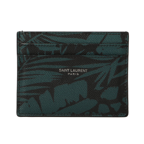 Balck And Green Palm Tree Card Holder