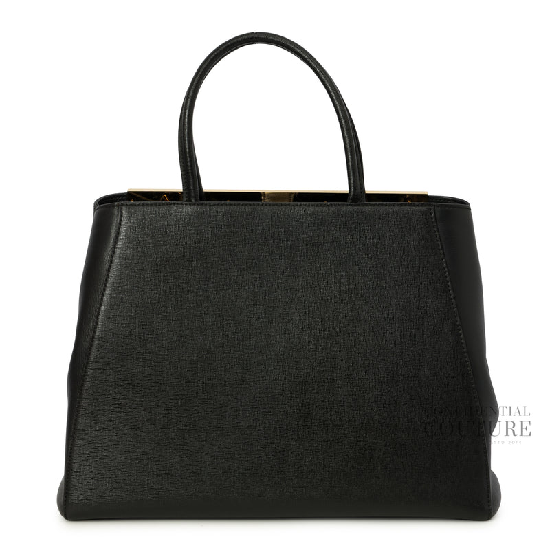 Black Vitello Leather Medium 2Jours Elite Tote