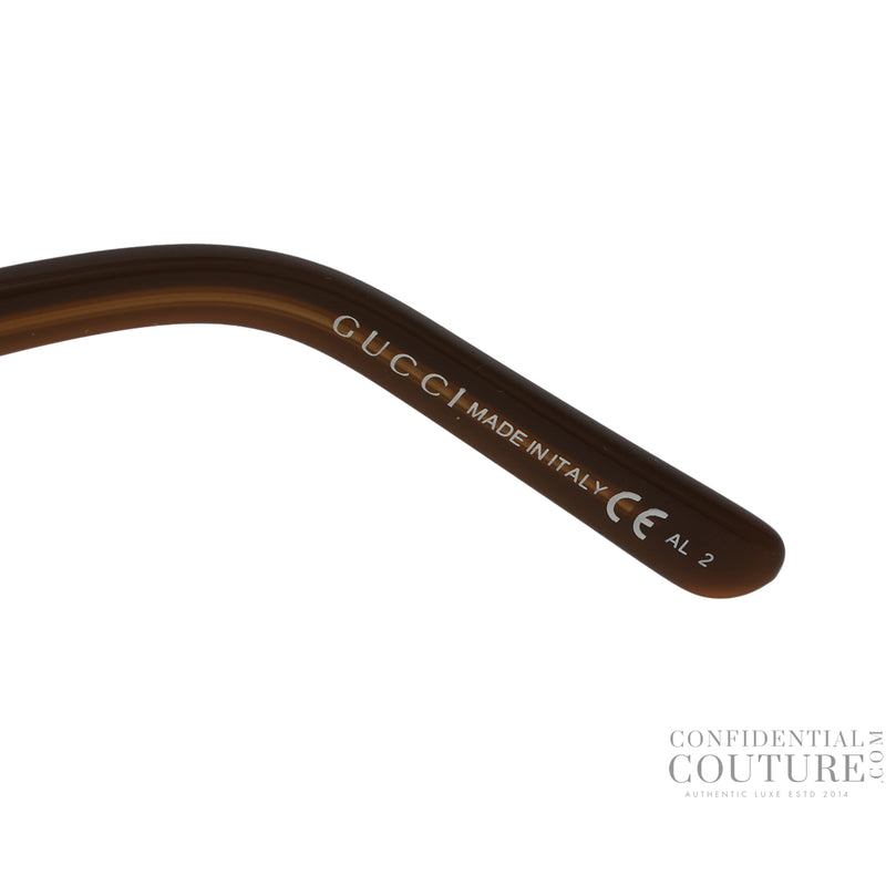 Brown Gradient Metal Frame Cat Eye Sunglasses
