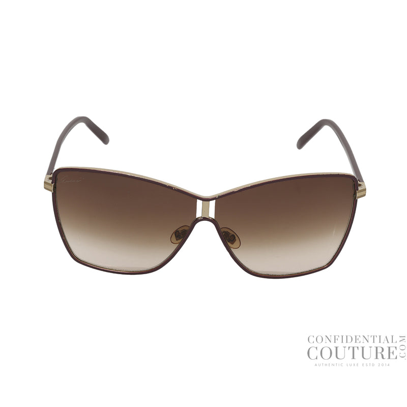 Gucci Brown Round Acetate sunglasses