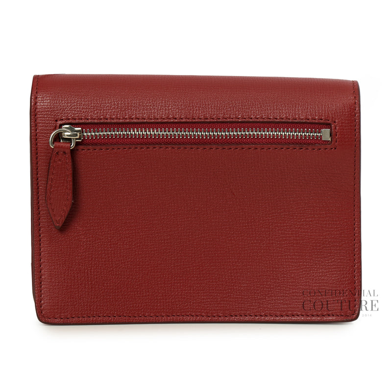 Macken House Check Canvas Burgundy Leather Crossbody Bag