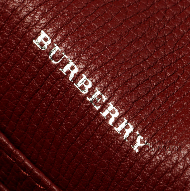 Macken House Check Canvas Burgundy Leather Crossbody Bag