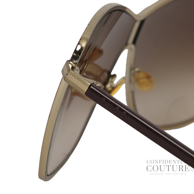 Women pre loved Gucci Brown Round Acetate sunglasses