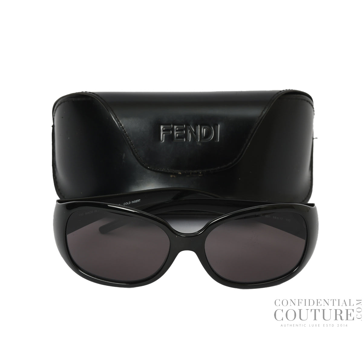 FS444 001 58O17 Black Acetate Monogram Sunglasses