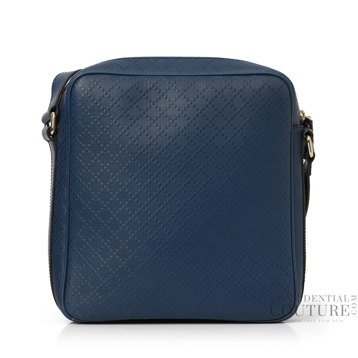 Blue Diamante Leather Medium Hilary Messenger Bag