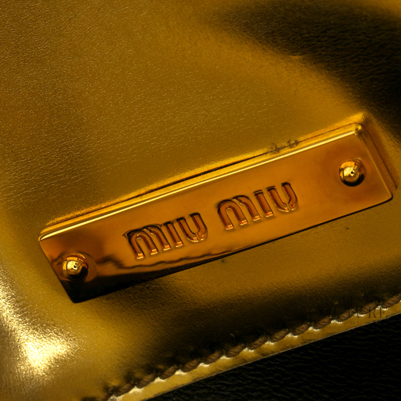 Gold Patent Leather Wallet On Chain Bag