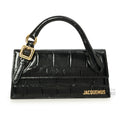 Black Croc-Embossed The Long Chiquito Boucle Bag