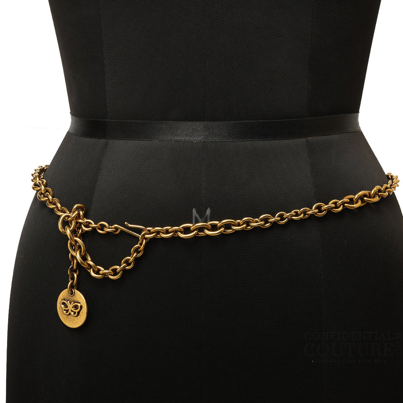 Gold Tone Metal Chain Link Belt- One Size