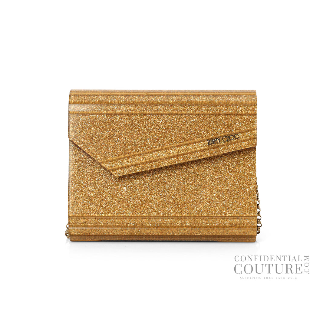 Jimmy Choo ゴールド クラッチバッグ Shop pre-loved Jimmy Choo Gold Candy Clutch Bag 100% authentic