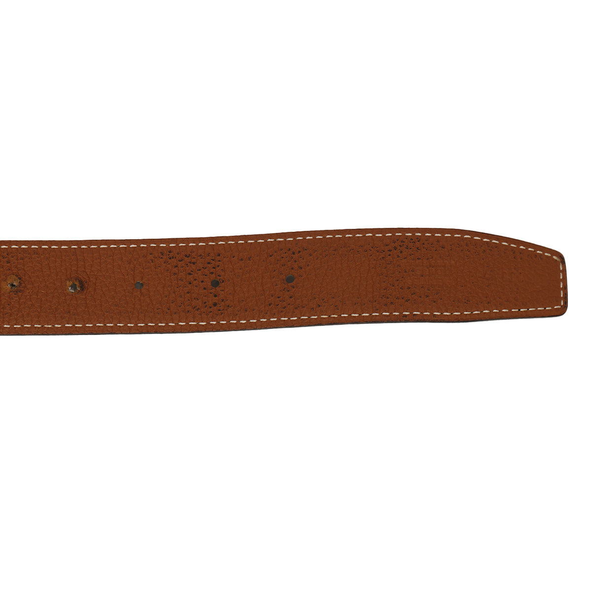 H Belt Buckle Reversible Tan Leather Strap 32 mm