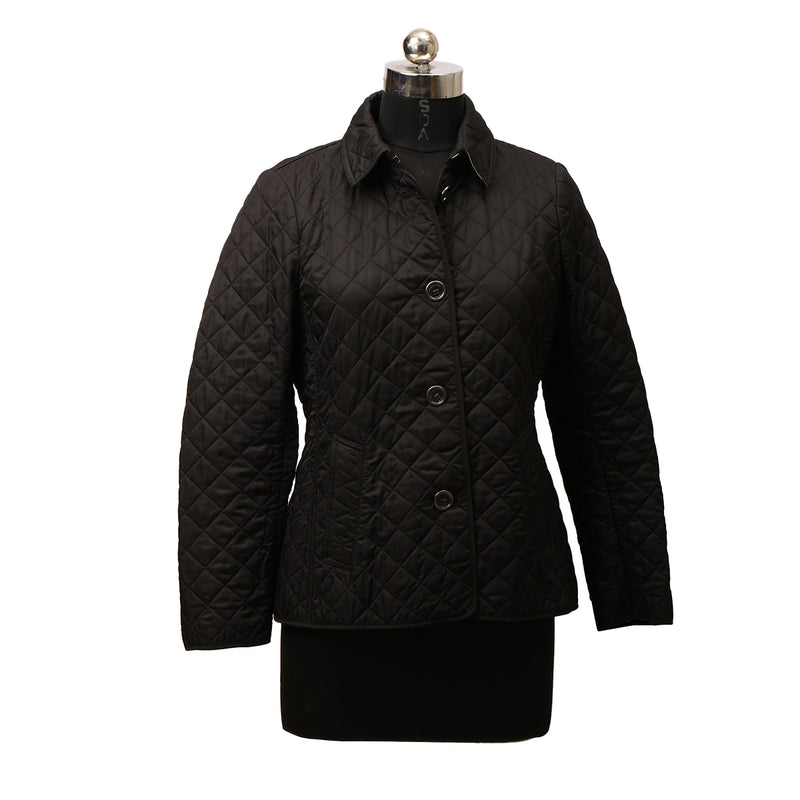 Pre-loved Burberry Button-Front Quilted Jacket - M
