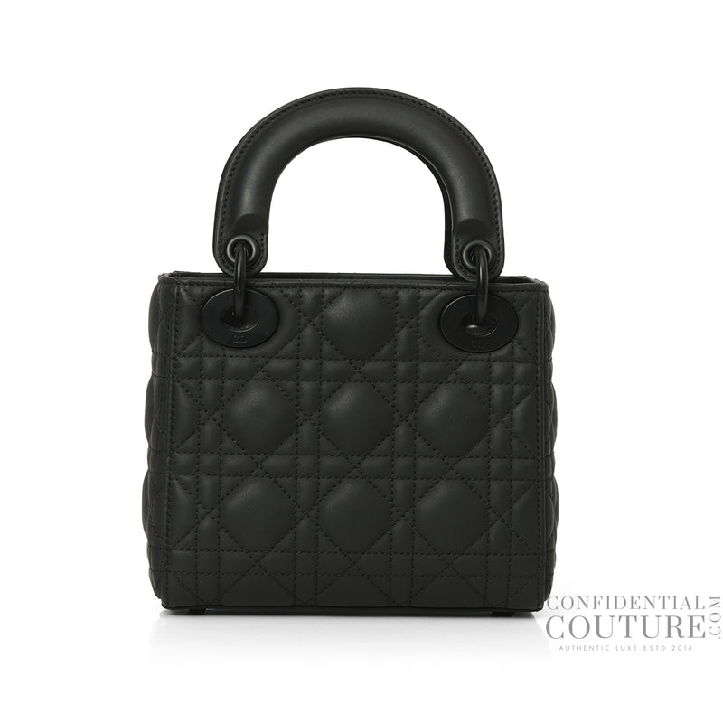 Mini Lady Dior Bag Black Ultramatte Cannage Calfskin