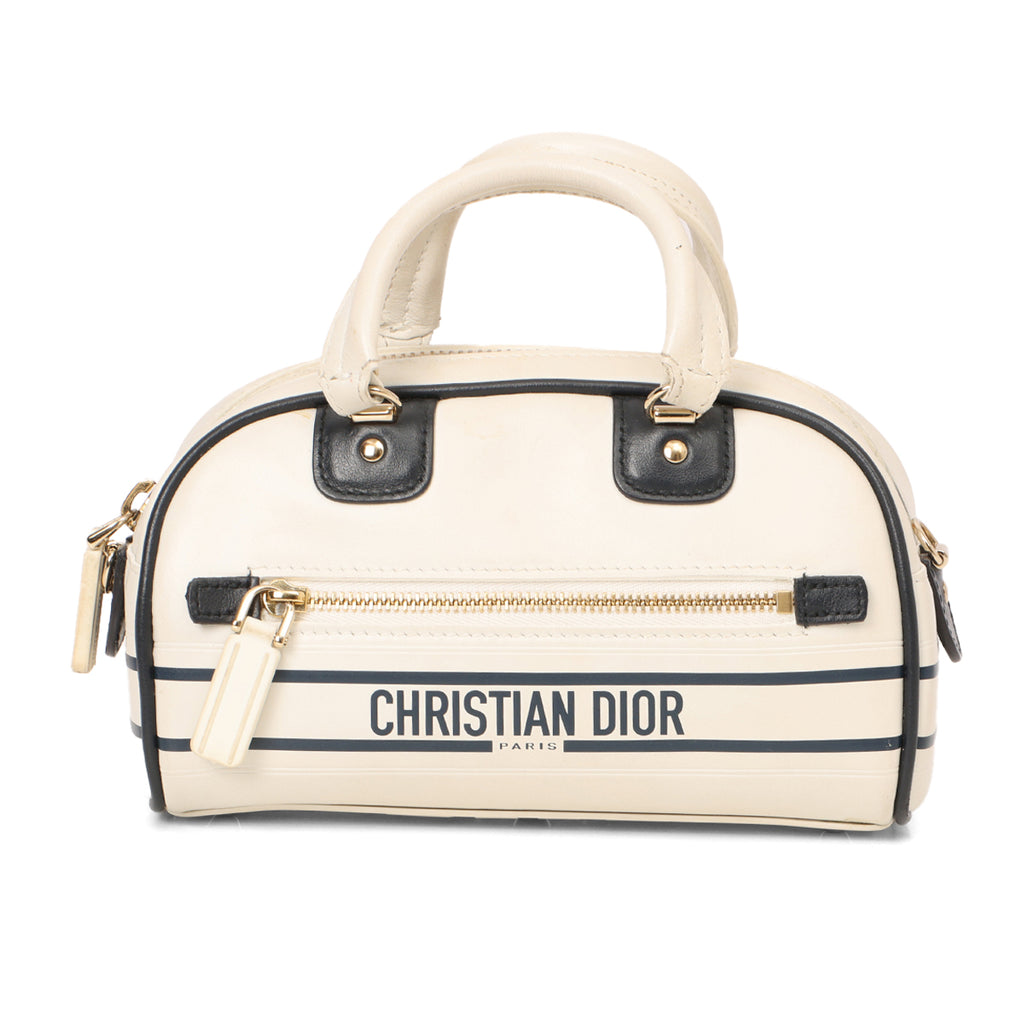 Shop Pre-Loved Christian Dior 2022 Mini Leather Vibe Bowling Bag