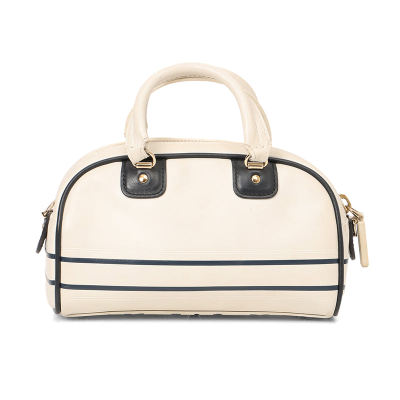 Women pre loved christian dior 2022 mini leather vibe bowling bag satchel