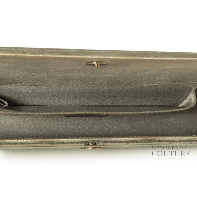 Sweetie Silver Glitter Clutch with Detachable Strap