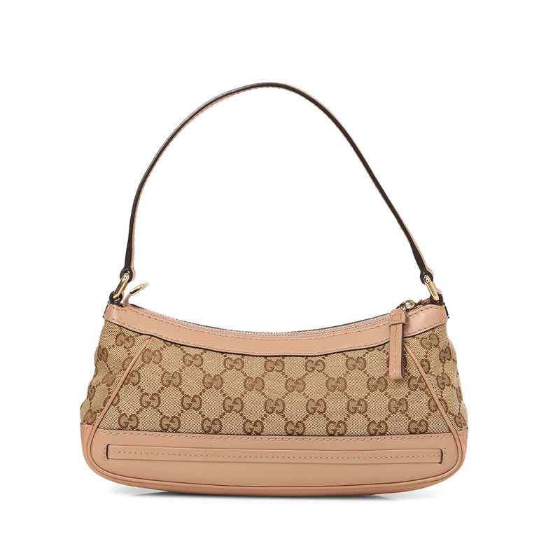 Women pre loved Gucci Brown Guccissima Mayfair Pochette Beige