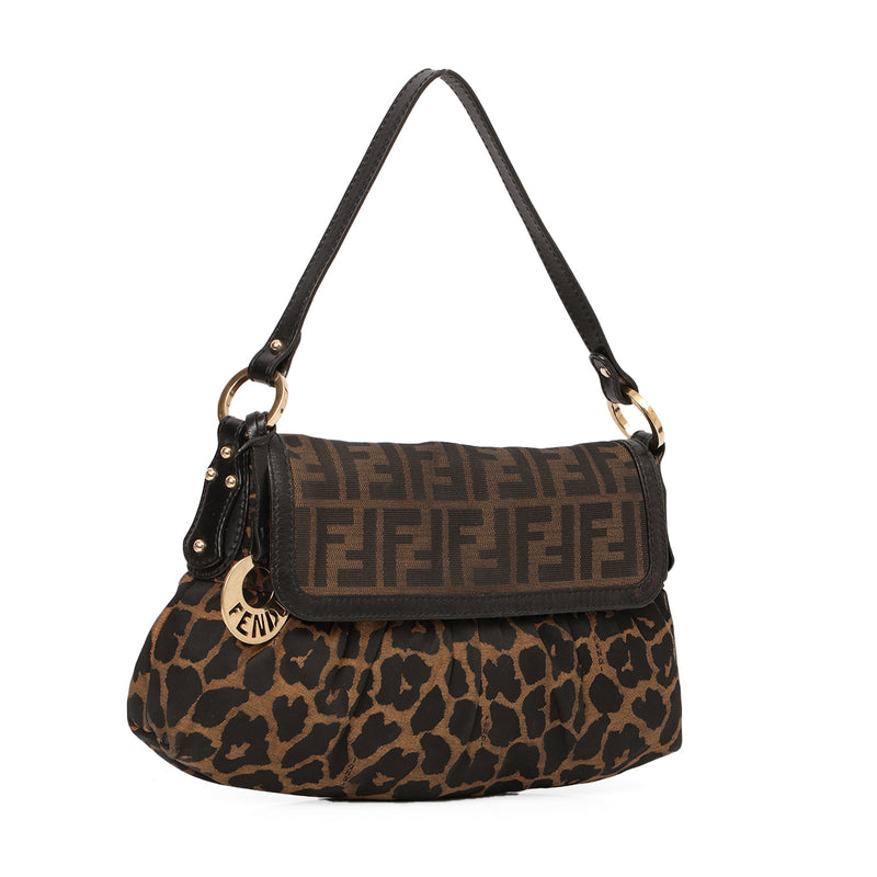 Brown Zucca Canvas Shoulder Bag