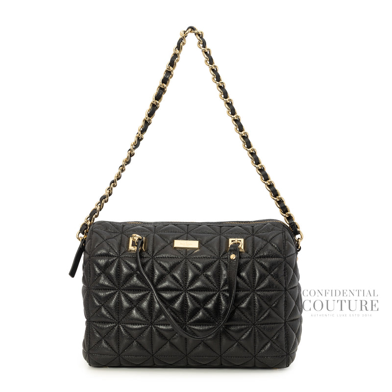 Black Quilted Large Tote