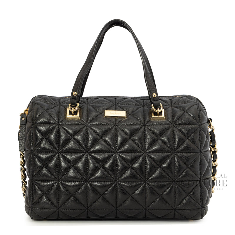 Black Quilted Large Tote